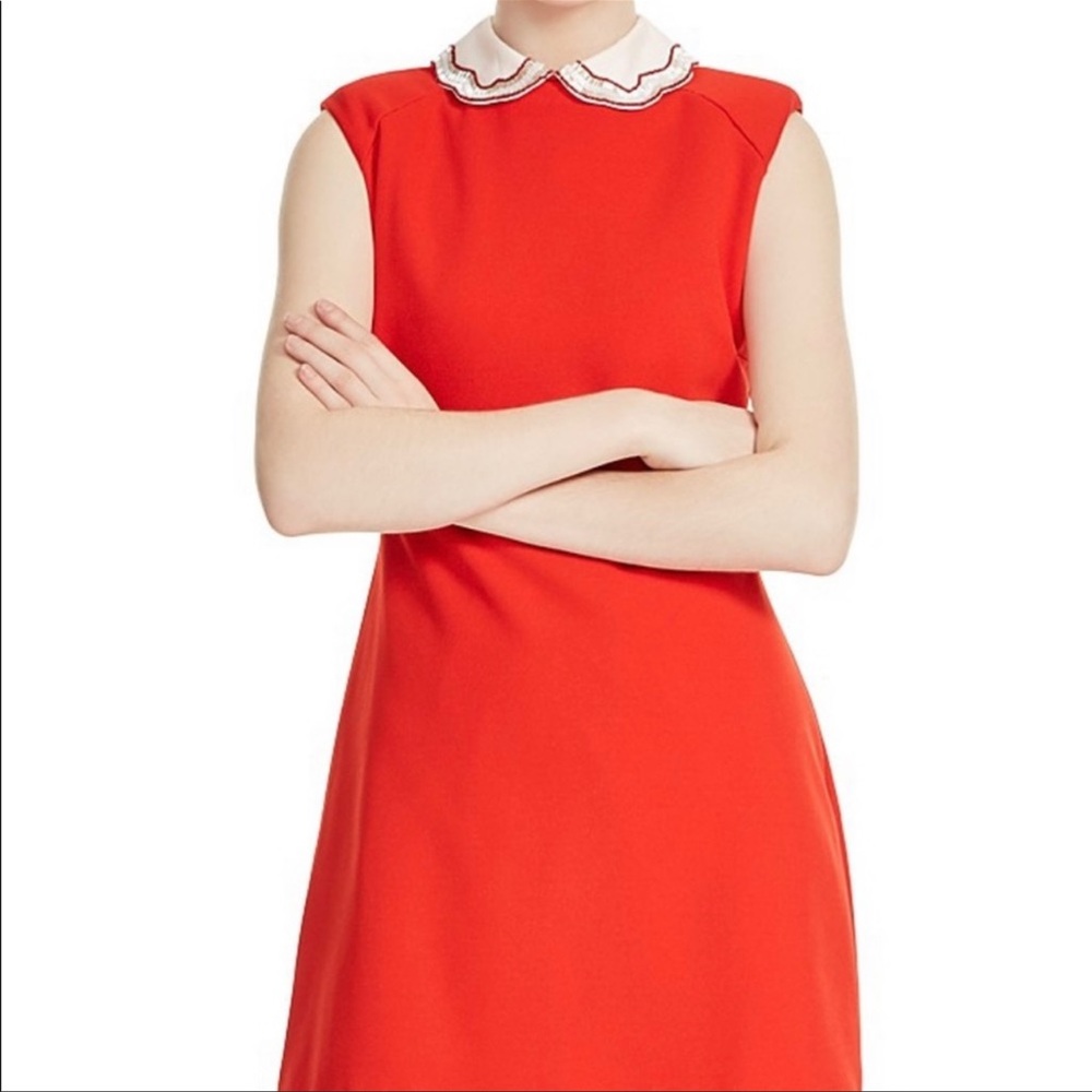 Maje “Rangat” Red Peter Pan collar dress 1 (US S)